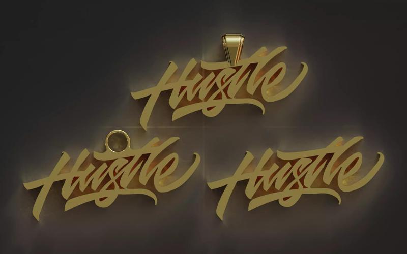 Hustle pendant keychain earring