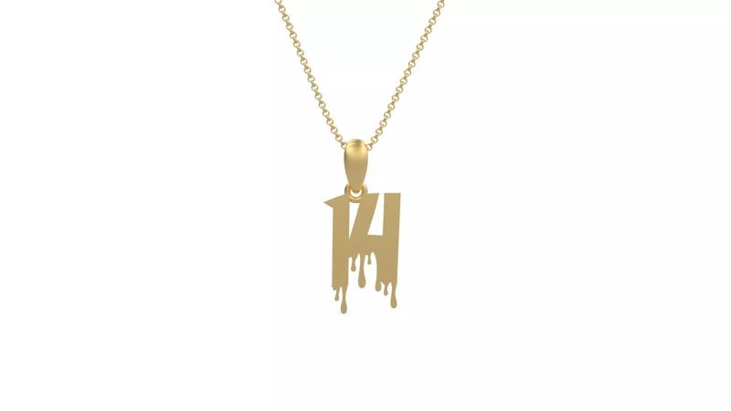 Model 1247 14 Bloody Terror Initial Number Pendant