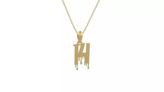 Model 1247 14 Bloody Terror Initial Number Pendant