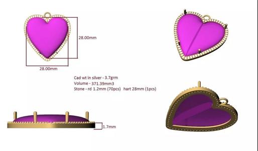 HEART SHAPE CABUSHAN GEMSTONE PENDANT JEWELRY