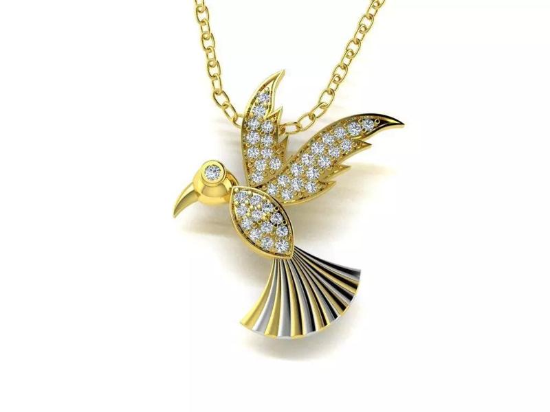 Diamond Jewelry Bird Pendant