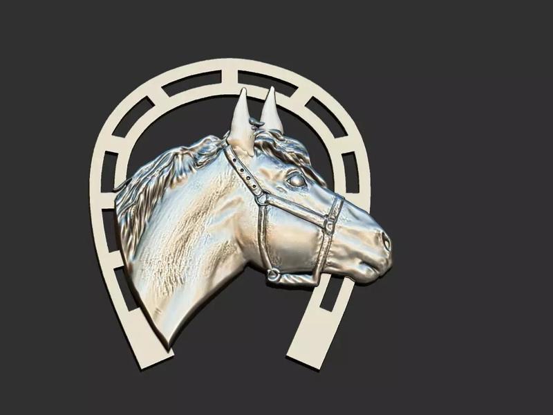 Horse and Horseshoe Pendant