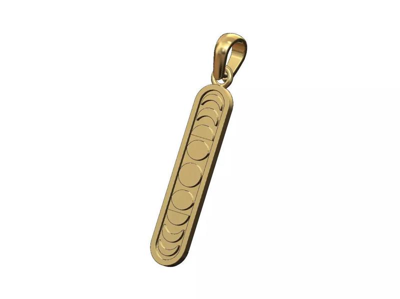 Lunar phases pendant with bail