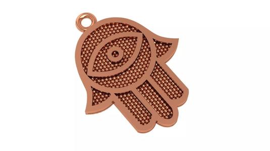 Hamsa Hand Plain Gold Pendant Necklace