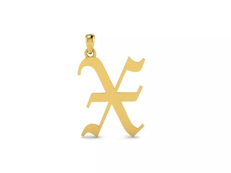 Olde English Pendant Letter X