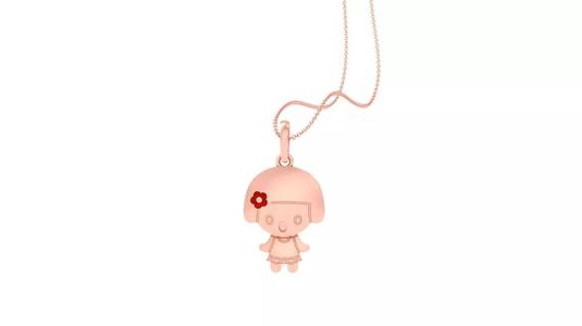Baby Flower Light Weight Kids Pendant Necklace Charms 3dm stl