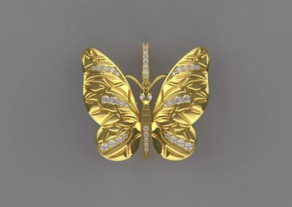 gold butterfly pendant jp0098