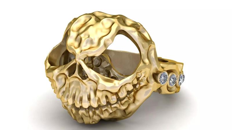 HORROR SKULL FACE RING 3D PRINTABLE MODEL