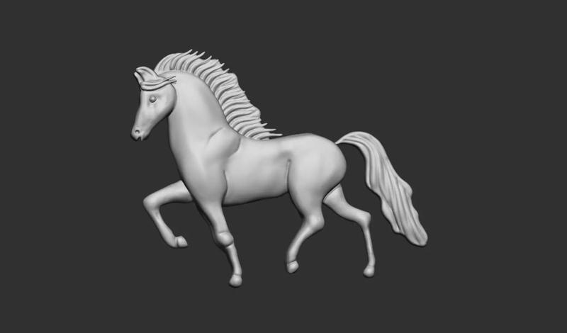 Horse Bas Relief STL