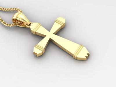 Light Gold 18K Cross Pendant 2CP099