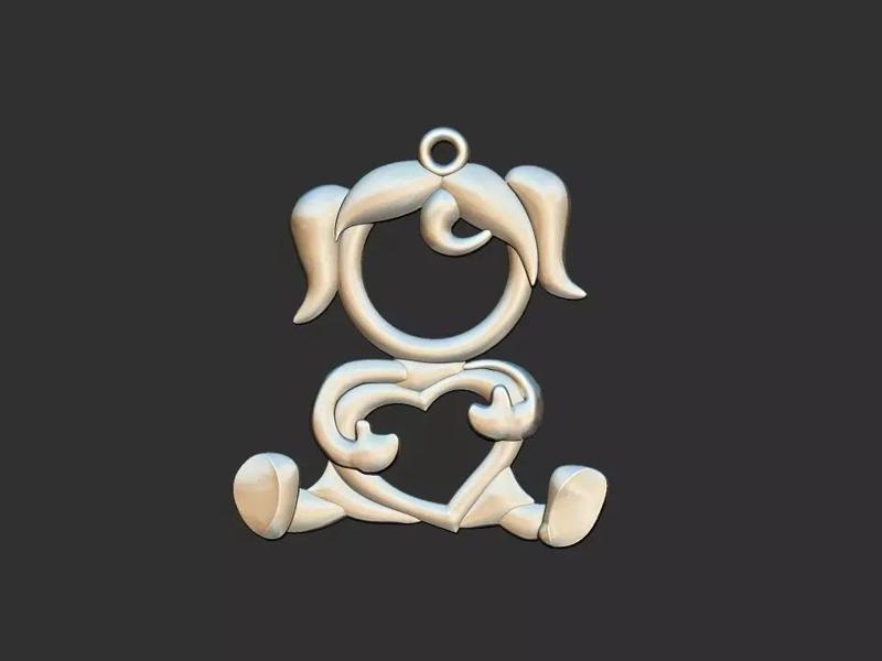 Girl with Heart - Daughter pendant