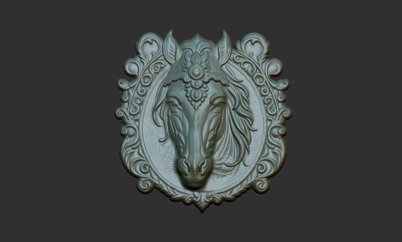Horse Pendant Bas Relief 01