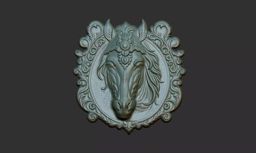 Horse Pendant Bas Relief 01