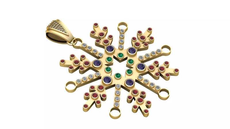 snow flake pendant 3D printable model