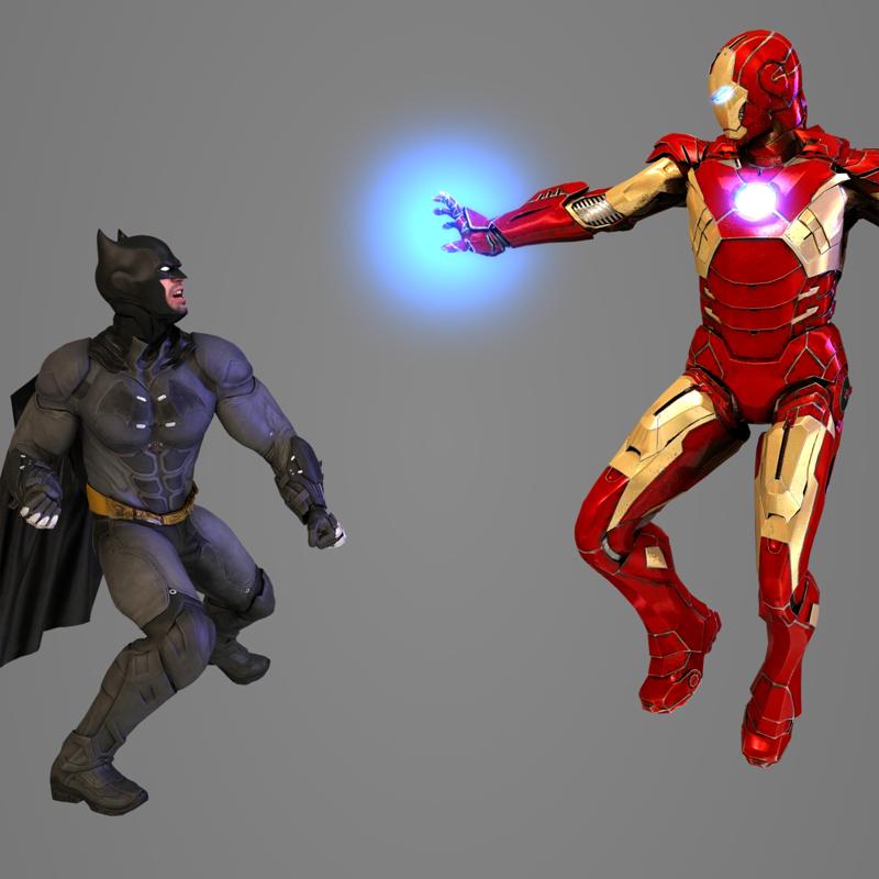 Batman  VS IronMan Statuette