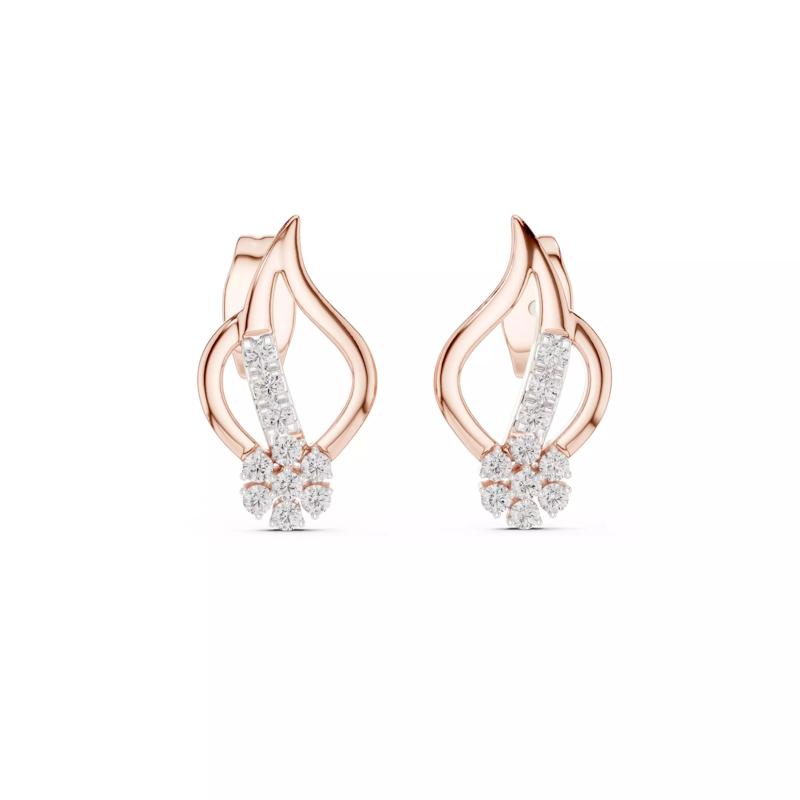 Diamond Studs Earrings 3dm stl renders details 360 animation