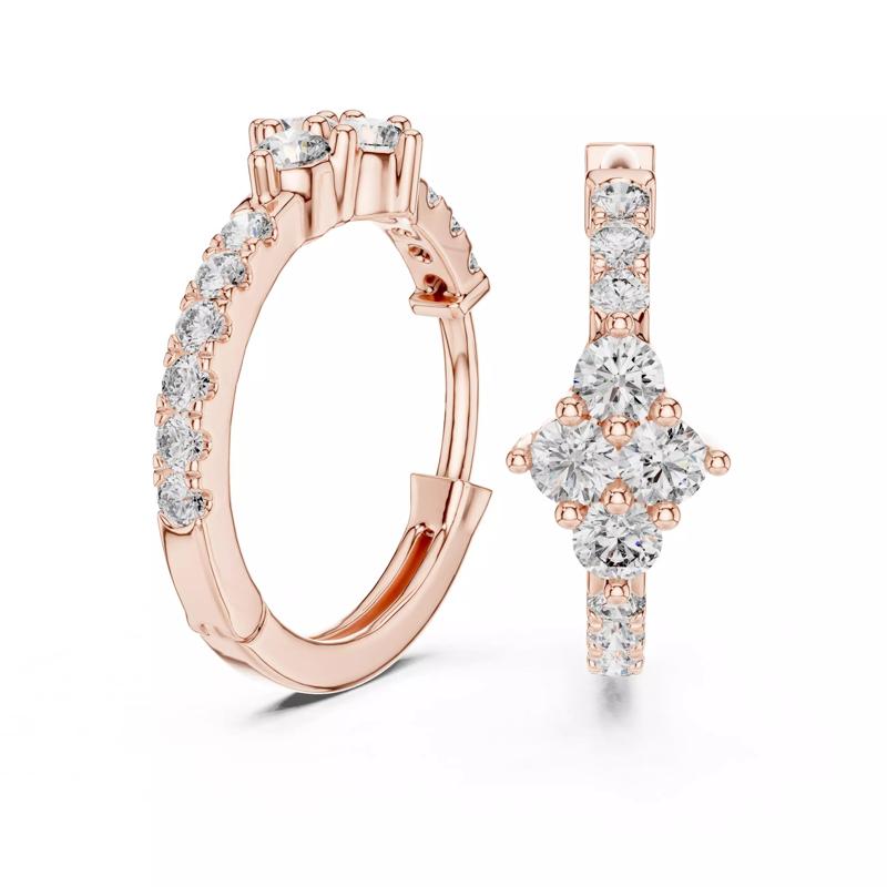 Diamond Hoops Earrings 3dm stl renders animation videos details