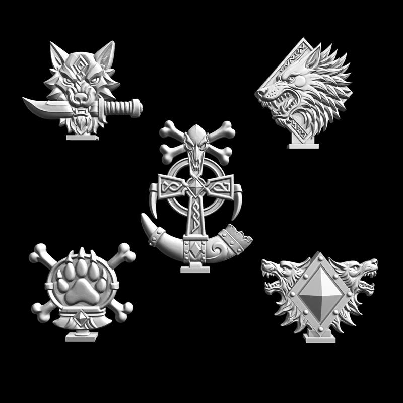 Wolves space backpack decorations