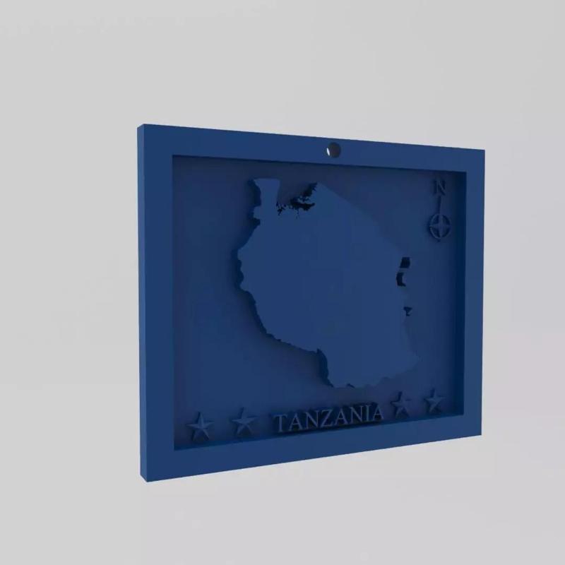 Tanzania  Map 3d Print Model