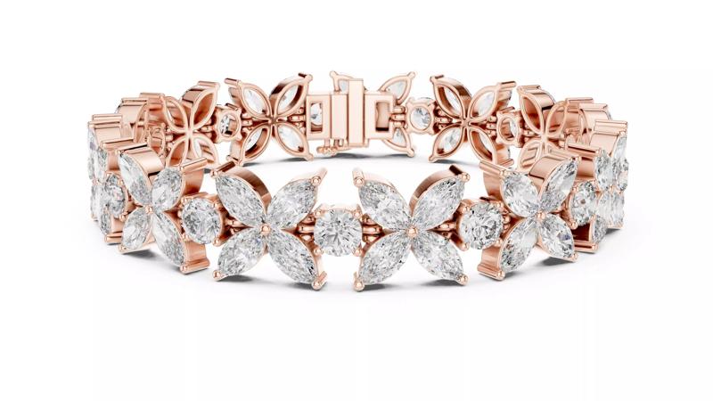 Flower Tennis Bracelet 3dm stl renders Animation video