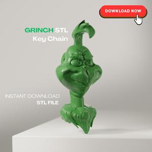 Grinch Keychain STL | 3D Printable Christmas Key Ring / Ready-to-Print 3D Model for DIY Projects for couple, Fun Keyring | Fun Gift Idea