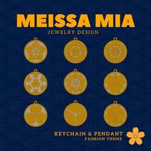 Carry Tradition – 3D Print File for Samurai Crest Keychain & Pendant - Japanese Samurai Family Crest Keychain - Kamon Pendant - Girl's Fashion Accessories - Coat of arm and Heritage Insignia