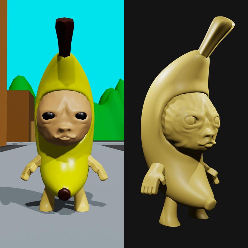 BANANA CAT PRINTABLE 3D MODEL