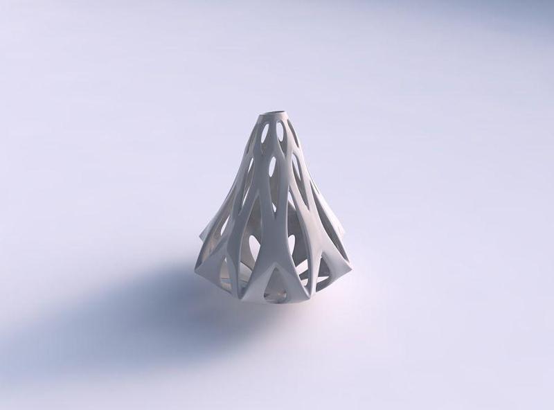 Vase footed baluster with smooth cuts long top