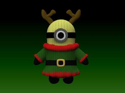 Minion ayudante de Santa tejido