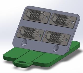 4-Port Sub-D 9-Pin DIN Rail Mount CAD Model
