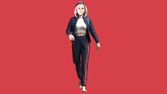 Girls Outfit-Puffer Jacket with Jogger | Marvelous / Clo3d / obj / fbx