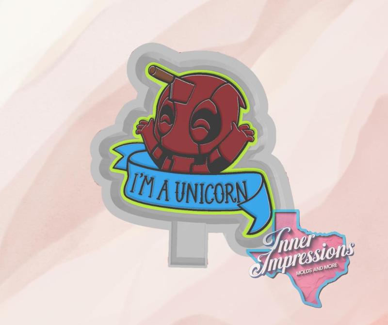 Baby Deadpool Unicorn Freshie Mold