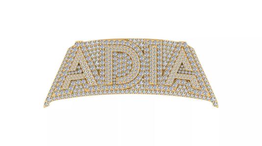 Custom Diamond-Encrusted Nameplate Pendant