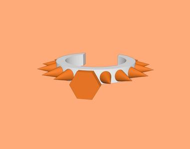 Necklace 3 Spikes - Hexagone / for LPS Petshop Littlest Pet Shop