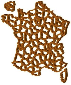 Carte de France emporte pièce