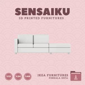 FINNALA 2 Seat Sofa with Open End for Dollhouse IKEA 3D Print