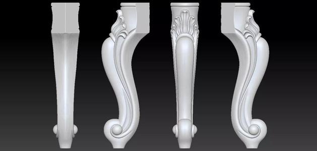 Furniture Legs 3d STL Model Relief for CNC set 001