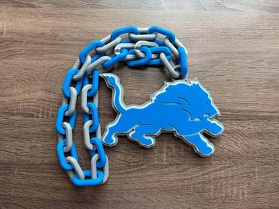 Detroit Lions Logo Oversized Necklace, Pendant Chain