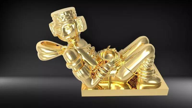 Chacmool Mayan Figural Sculptural Charm Pendant necklace jewelry