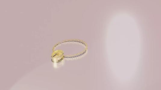 Stone-Setting Oval Pendant Gold