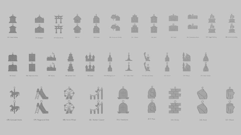 Construction Pendants Pack Buildings