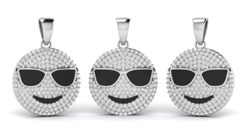 Cool Swag Smiley Diamond Emoji Pendant