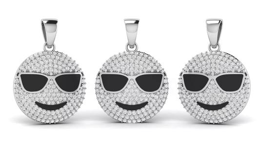 Cool Swag Smiley Diamond Emoji Pendant