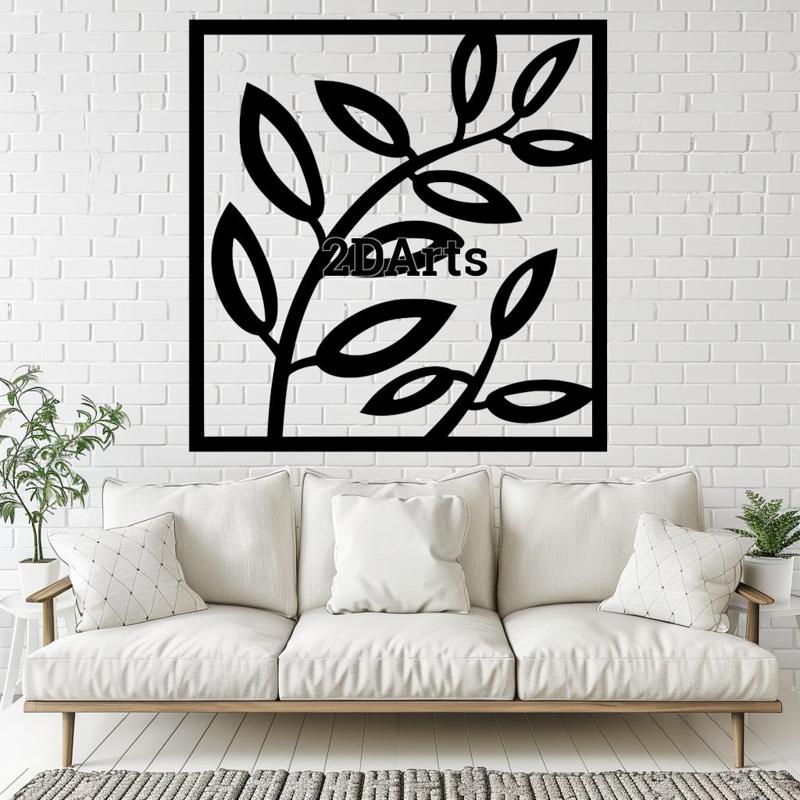 Modern Plant 2D Wall Art/Window Art - Digital STL & SVG Files for 3D Printing and Laser Cutting