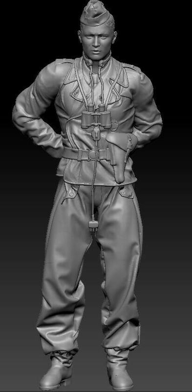 ww2 ger tank officer stands 1/35