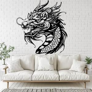 Dragon Head Tattoo Style 2D Wall Art/Window Art - Digital STL & SVG Files for 3D Printing and Laser Cutting