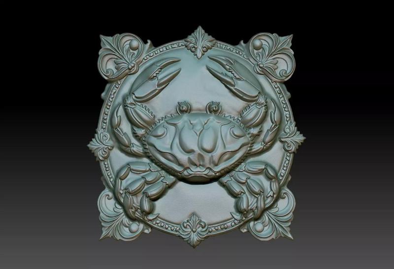 Cancer Zodiacl Bas Relief Pendant 230823