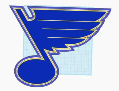 St. Louis Blues Logo Wall Art with Keyholes for Screw Mounting - 22cm and 29cm for Ender 3 and CR-10 Sized beds