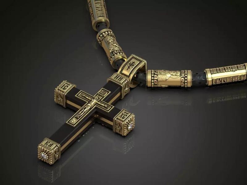 Cross ebony wood silver gold jesus jewelry pendant