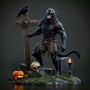 2412COLORFUL Werewolf Howling  3D Model  monster